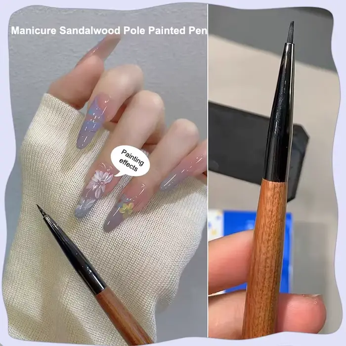 Pinceau à manche en bois de santal pour nail art
