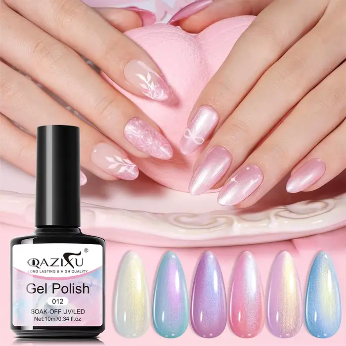 Lot de 1/6 vernis à ongles gel effet coquillage nacré