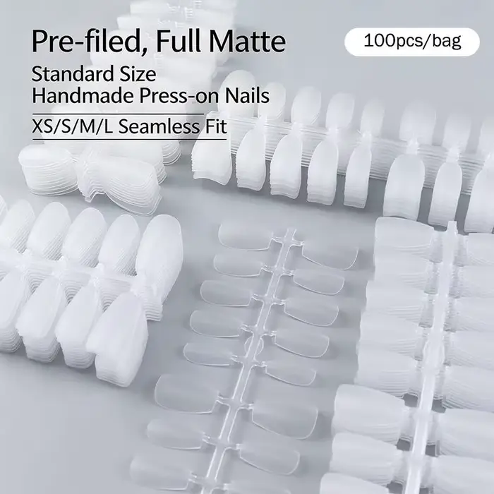 Faux ongles mats de qualité professionnelle pour salon de manucure