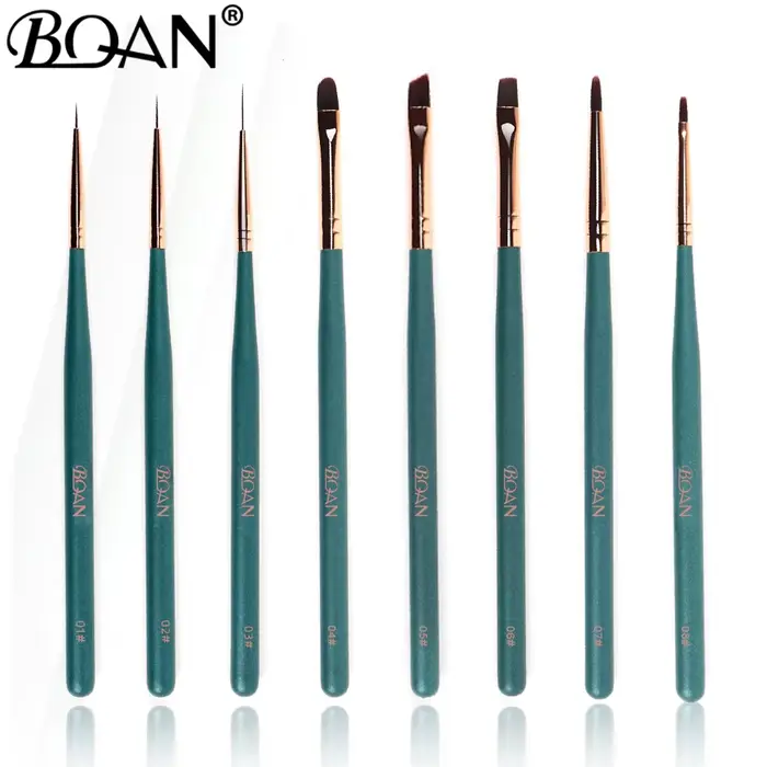 Pinceau de peinture pour nail art BQAN avec capuchon métallique