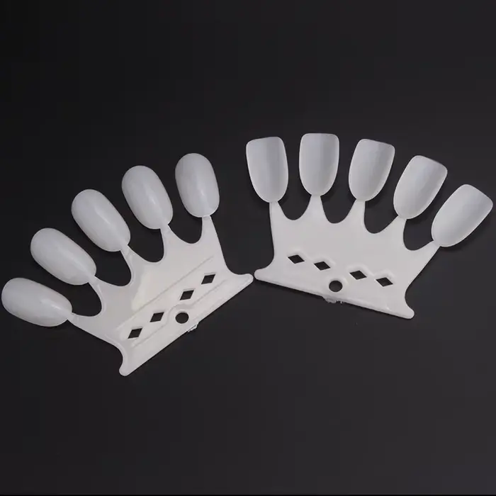 Présentoir de faux ongles en forme de couronne, carte de couleur naturelle claire, support de Gel po