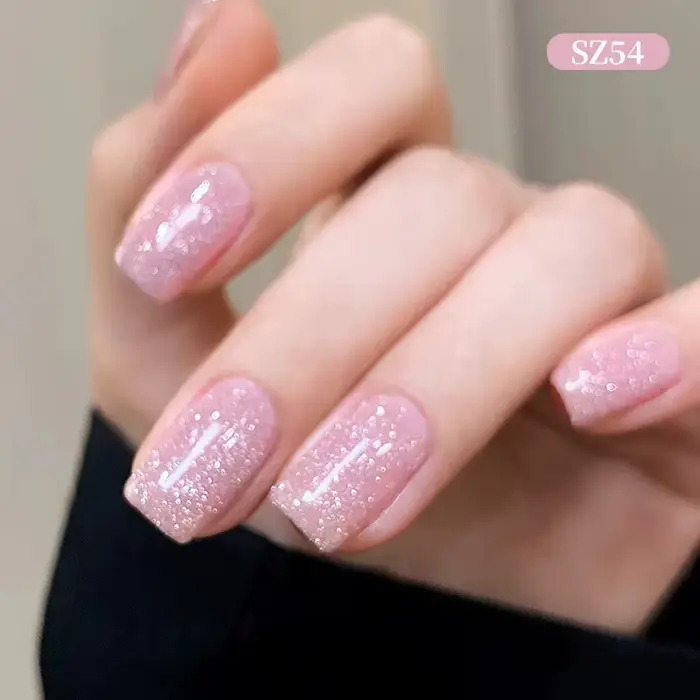 MIANEL 10ml Vernis à ongles gel rose nude scintillant UV LED Soak Off longue tenue pour nail art