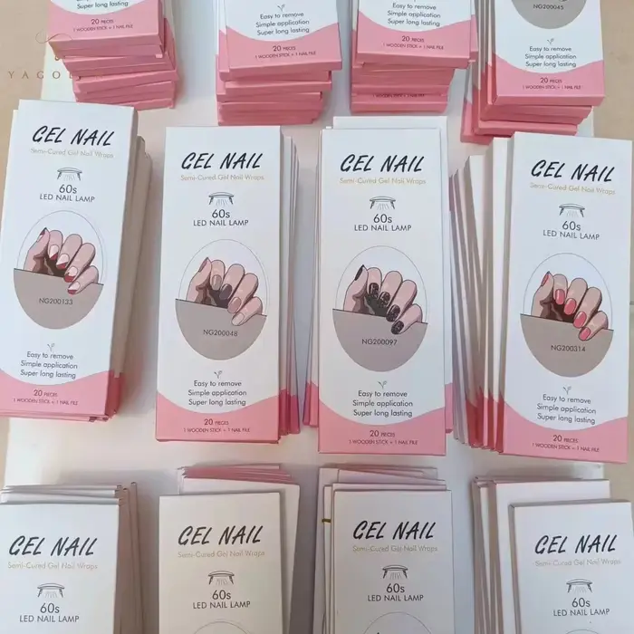 16/20/22 Tips Semi-Cured Gel Nail Wraps Full Cover Manicure DIY Waterproof Long Lasting Gel