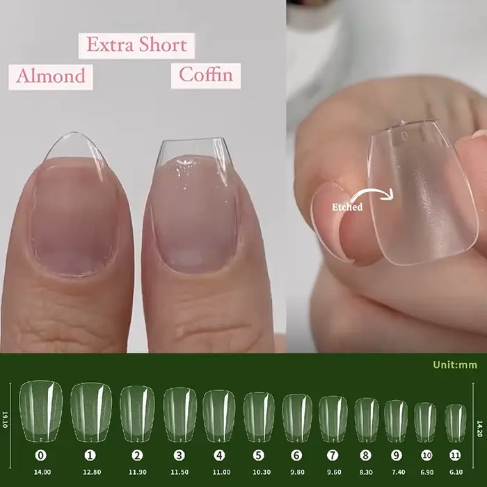 XXS – pointes de Gel souples en forme de cercueil Extra court