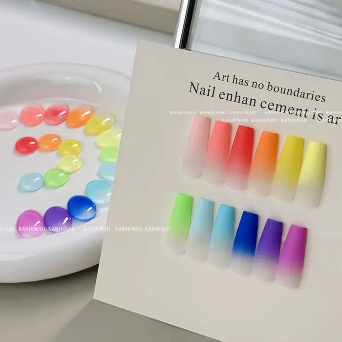 Vernis à ongles en gel solide fluorescent Y2K 12 couleurs