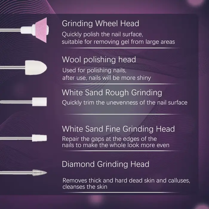 LINMANDA-Kit de perceuse à ongles électrique professionnelle, ensemble de limes à ongles sans fil po