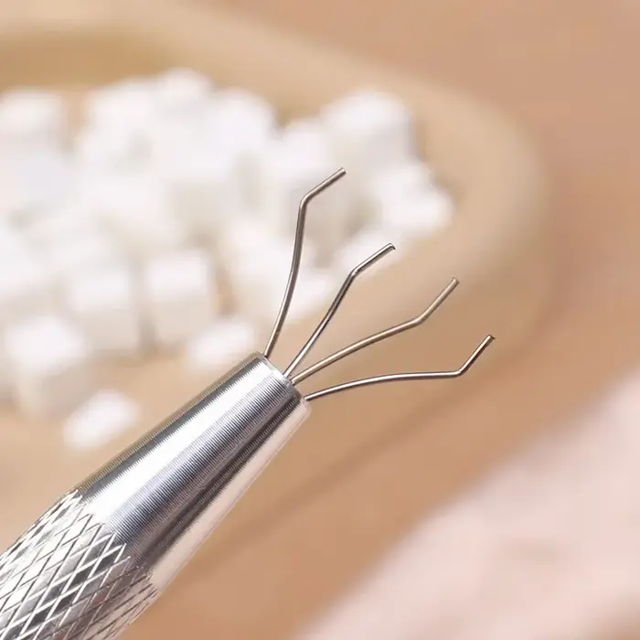Mini éponge carrée pour Nail Art, avec 4 griffes, ensemble de pinces métalliques, éponges polyvalent