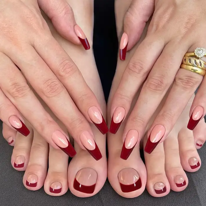 48 pièces presse sur ongles longs carrés et presse sur ongles ensemble