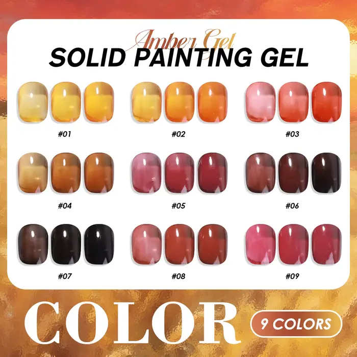 Vernis à ongles gel solide gelée ambre 9 couleurs
