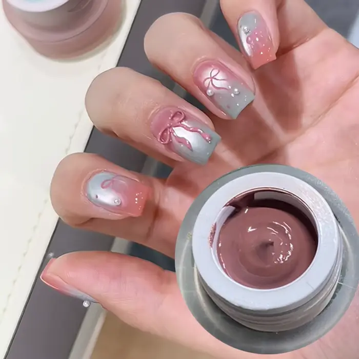 1 pot noir Pat peinture Gel vernis à ongles avec coussin d'air dégradé mat Texture