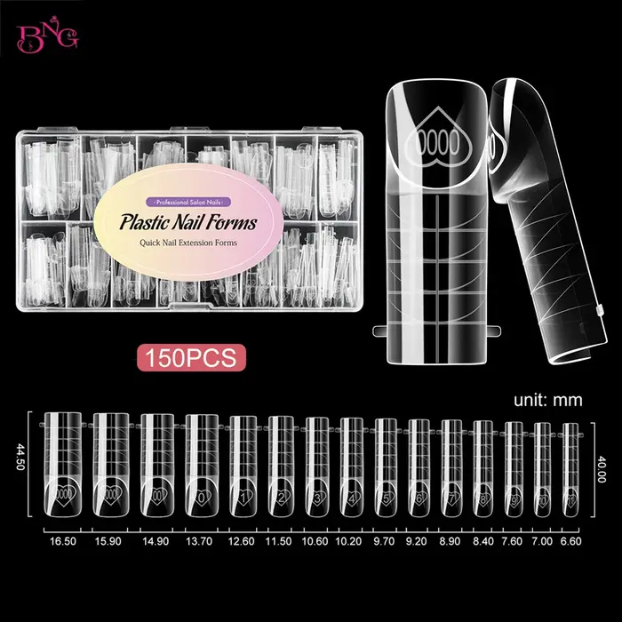 BNG 150 pièces espace double forme couverture complète moules à ongles 15 tailles intelligent ligne française conseils