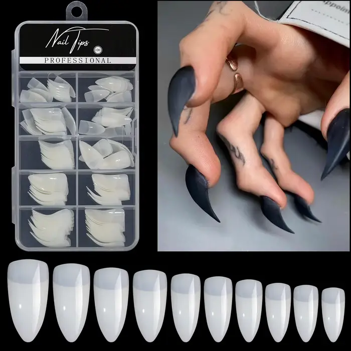 100 boîtes de faux ongles les plus vendus avec aigle unique - Conception en forme de griffe - Type s