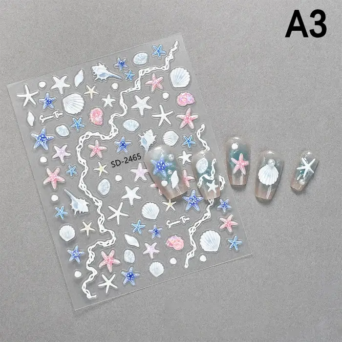 Autocollants pour ongles en coquillage d'étoile de mer