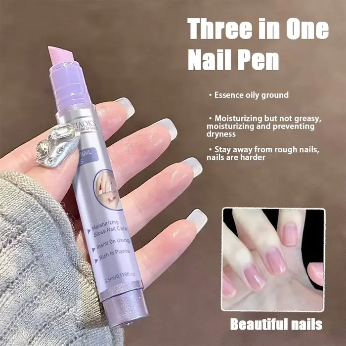 Stylo d'huile pour soins des ongles 3-en-1