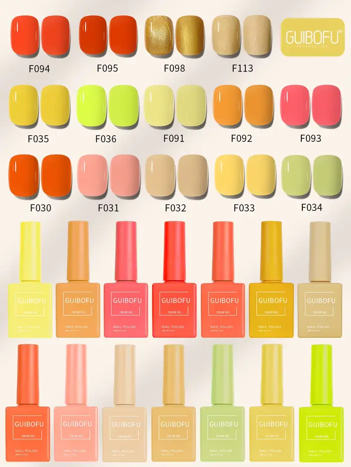 Ensemble de vernis à ongles Gel série jaune et Orange