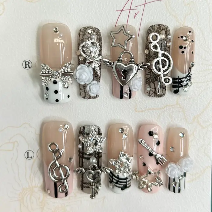 Faux ongles à presser faits main