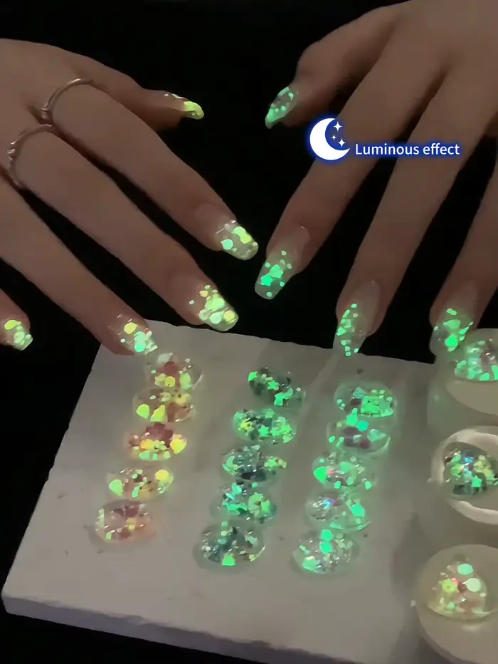 5g Fluorescent Disco Iuminous Paillettes Gel Vernis À Ongles Néon Ultraviolet LED Gel