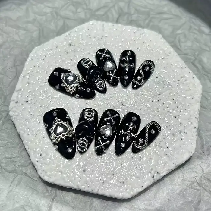 10 pièces à la main porter des ongles série Dark Mine foncé épicé fille Style Patch