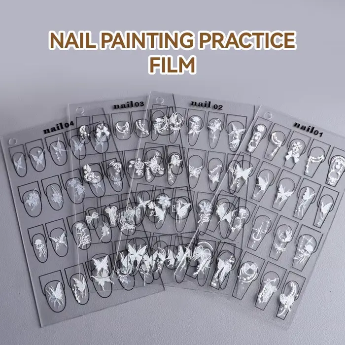 Ensemble de livres de modèles en papier pour pratique du Nail Art