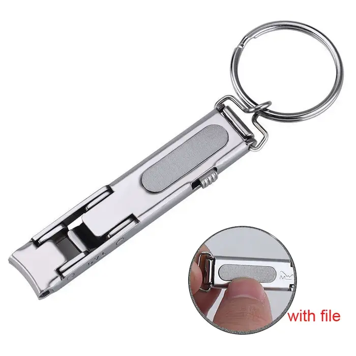 Ultra Mince Coupe-ongles Pliable Portable Voyage Ongle Porte-clés Ciseaux Cutter En Acier Inoxydable Manucure Outils