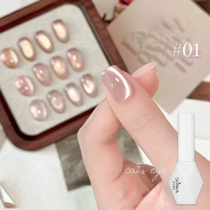 SHAKA 1-16 pièces Flash Pure Lust Golden Light Heroine Cat Eye Gel Polish Whitening Ice Transparent Autumn High-end Nail Art