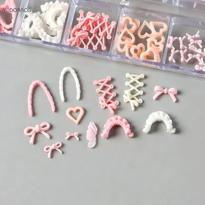 Accessoires pour ongles de la série Ballet rose 12Grid