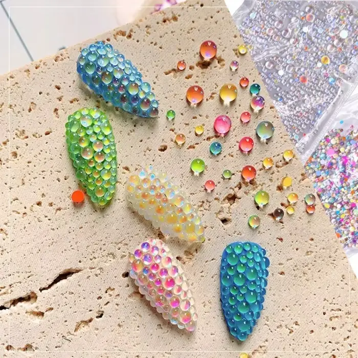 1 sac de larme de sirène arc-en-ciel pour Nail Art