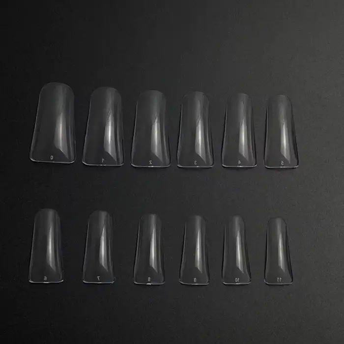 120 pièces pointes d'ongles de canard pour Extension faux ongles en acrylique transparent 12 tailles accessoires et