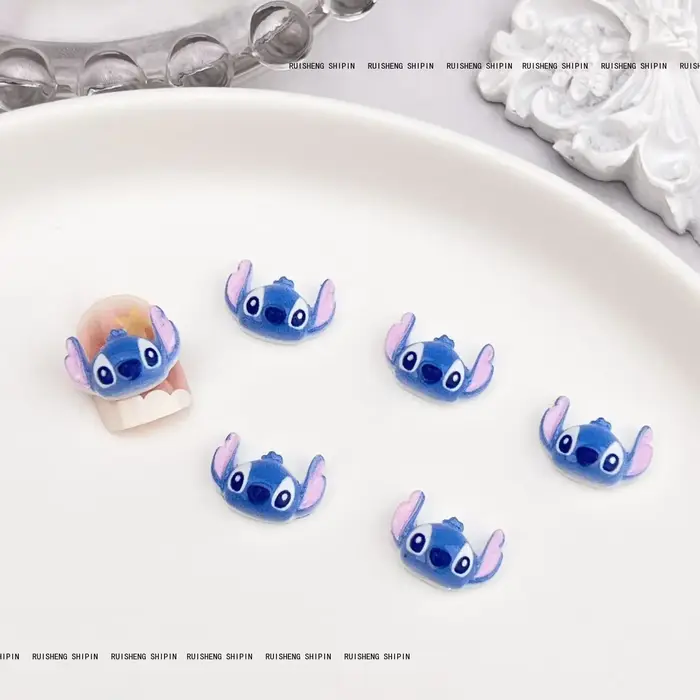 50 Breloques à Ongles Cartoon, Mini Figurines Mignonnes en Résine, Cabochons Plats Animaux, Décorati