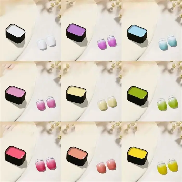 1 pièce de vernis à ongles gel solide 9 couleurs, vernis à ongles gel dégradé haute saturation à couche épaisse, produits de nail art couleur unie élégants