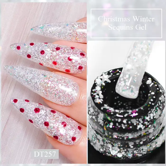 Verhéritage à Ongles en Gel à Paillettes Brillantes de Noël