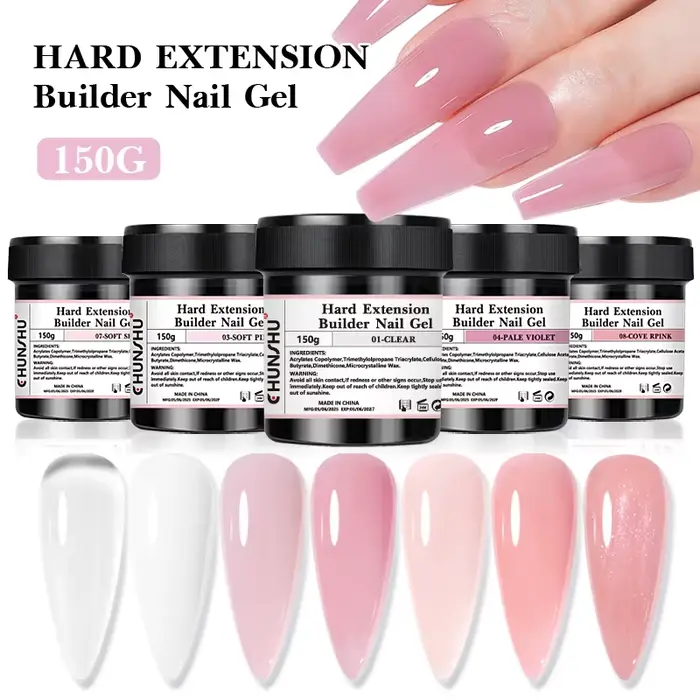 CHUNSHU 150ML Gel constructeur blanc laiteux pour Extension d'ongles auto-nivelant Gel dur renfort Camouflage Gels pour ongles