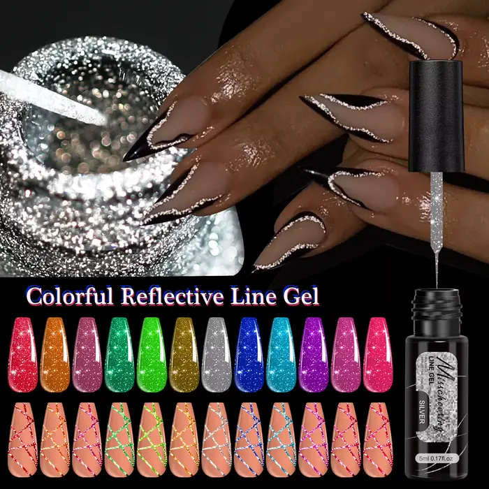 Gel vernis à ongles doré argenté scintillant