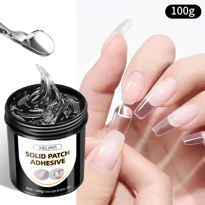100g Gel Solide Transparent Anti-Coulant pour Faux Ongles