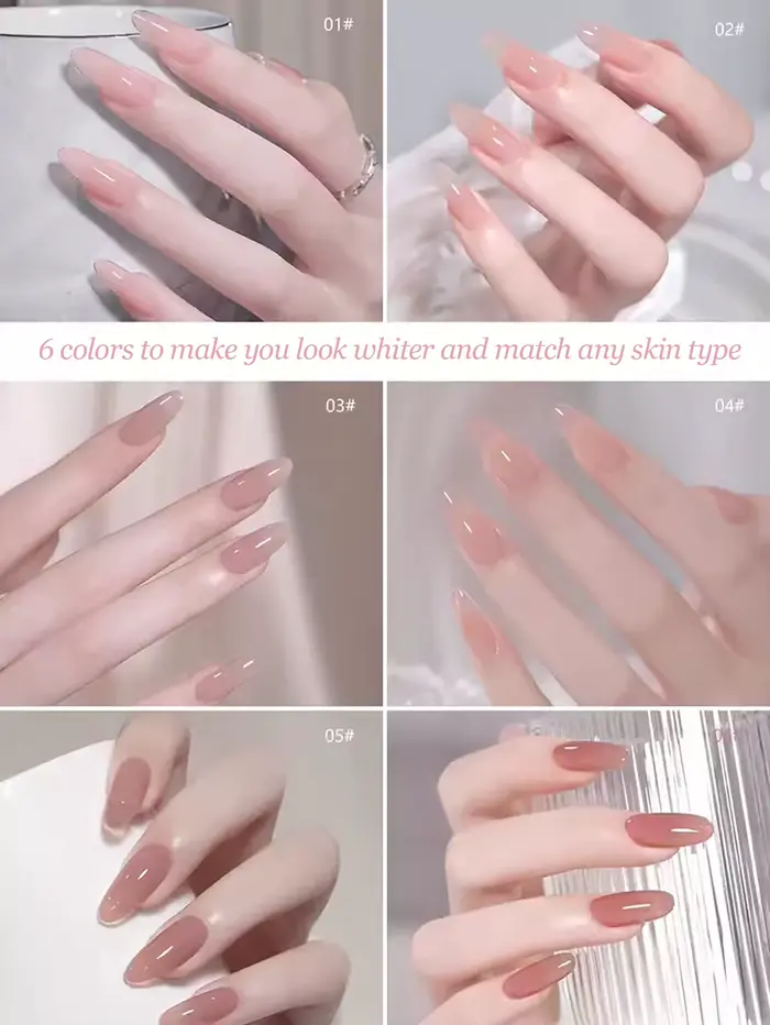 1-30 pièces PSK Vernis à ongles couleur rose nude, transparent effet glace, couleur naturelle, Nouve
