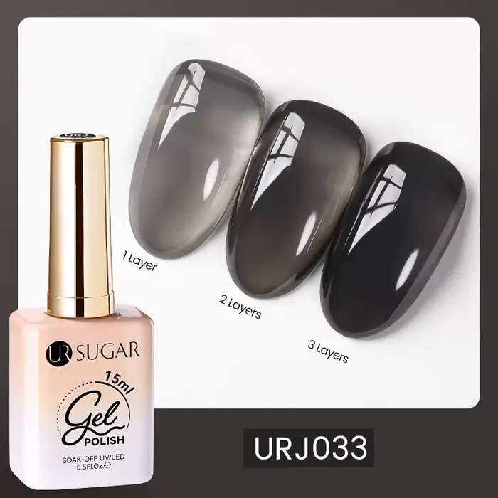 UR SUGAR 15ml Gel Polish Translucide Noir pour Ongles