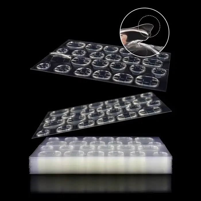 Colle gelée Super collante pour ongles à pression, 12 feuilles/288 pièces, autocollants imperméables