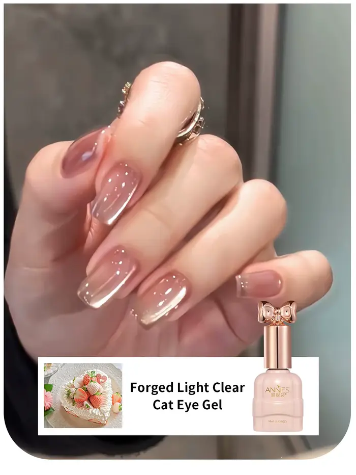 Vernis à ongles gel œil de chat rose clair 10ml, ultra brillant, effet miroir, gel magnétique UV, à