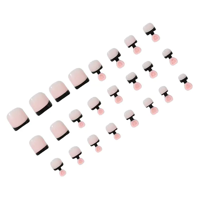 Faux ongles carrés classiques nude 24 pièces