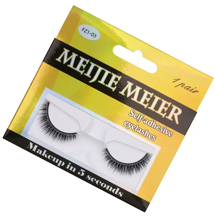 Faux cils auto-adhésifs naturels avec colle facile à retirer pour le maquillage