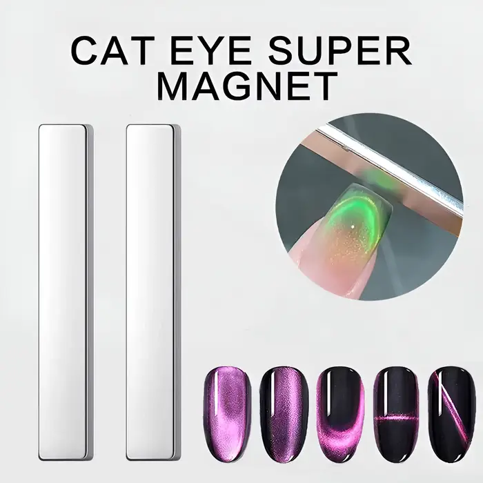 Stylo magnétique 3D pour Nail Art, 2 pièces, peinture œil de chat, Design d'art des ongles, baguette