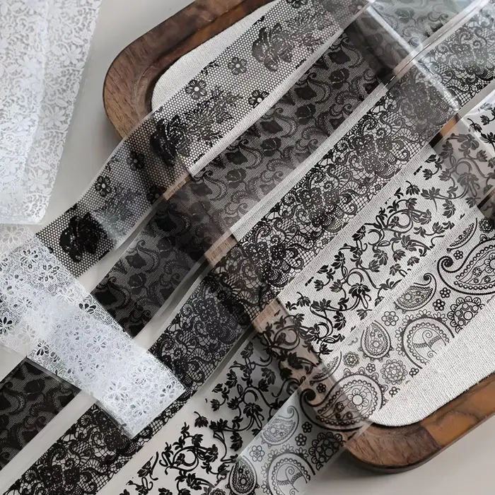 Autocollants pour ongles en dentelle noire