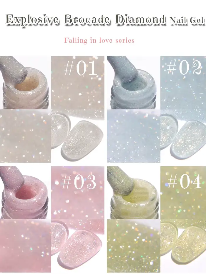 ZH 1-4 pièces 12ML rose bleu blanc vert couleur série coccinelle paillettes Gel vernis à ongles