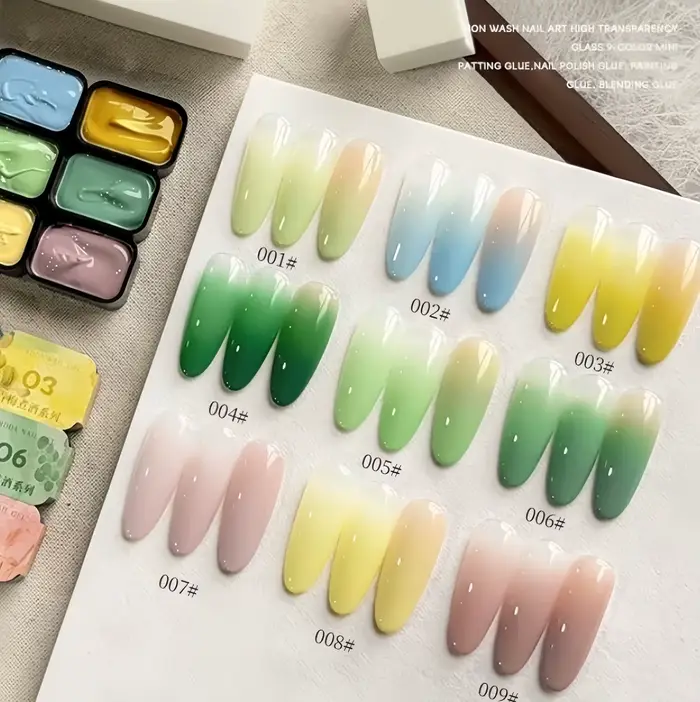 Kit de vernis à ongles solides 9 couleurs pour l'été