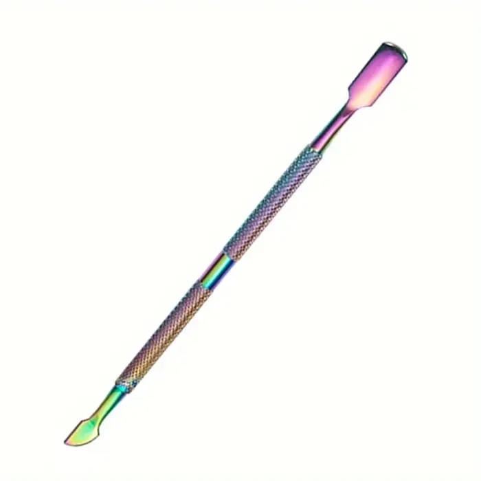 Poussoir à cuticules multicolore à Double extrémité en acier inoxydable