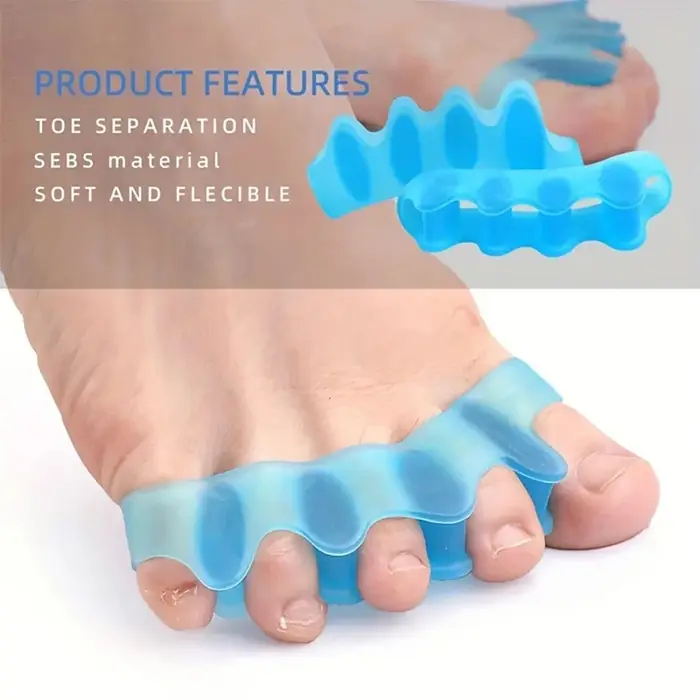 2 entre-doigts en silicone doux au toucher, entre-doigts réutilisables pour les pieds