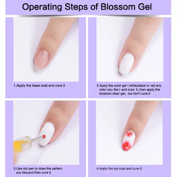 MSHARE Blooming Nails Gel Laque Soak Off Gel à effet d'épandage LED UV