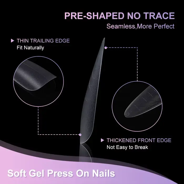 Kaniu 1 boîte double système ongles conseils clair couverture complète Extension faux