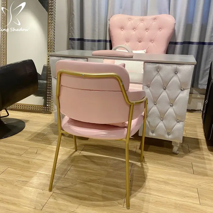 Table de manucure moderne avec plateau en bois, bureau de bar à ongles avec collecteur de poussière et support à vernis, mobilier de salon, chaise en cuir PU