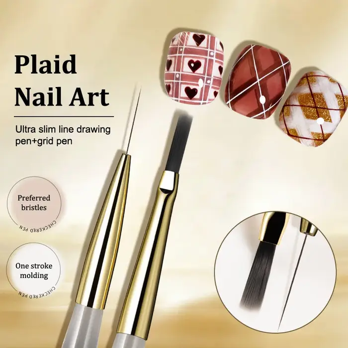 Pinceau de peinture pour nail art, stylo à lignes acryliques, pinceaux pour rayures, grilles, fleurs, papillons, dessin, aquarelle, gel UV, design DIY, manucure